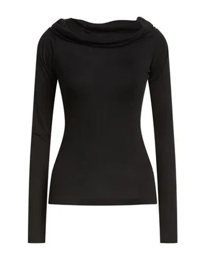 Dondup Woman T-shirt Black Size L Modal, Silk