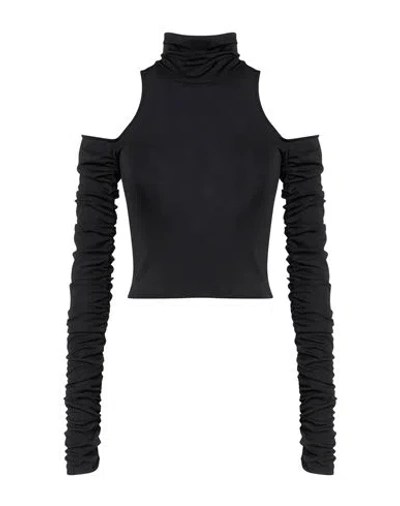 Dondup Woman T-shirt Black Size L Polyester, Elastane