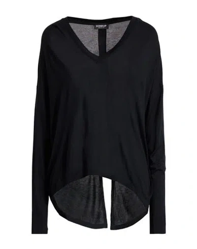 Dondup Woman T-shirt Black Size L Viscose, Modal, Silk