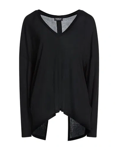 Dondup Woman T-shirt Black Size L Viscose, Modal, Silk