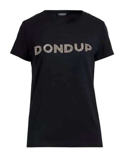 Dondup Woman T-shirt Black Size M Cotton, Elastane