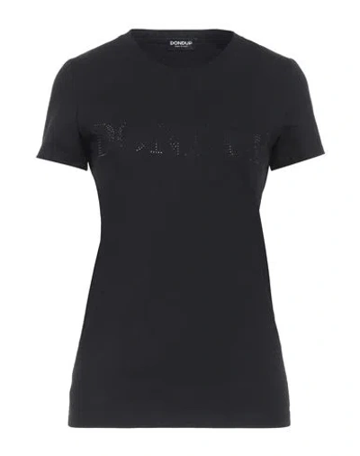 Dondup Woman T-shirt Black Size Xl Cotton, Elastane