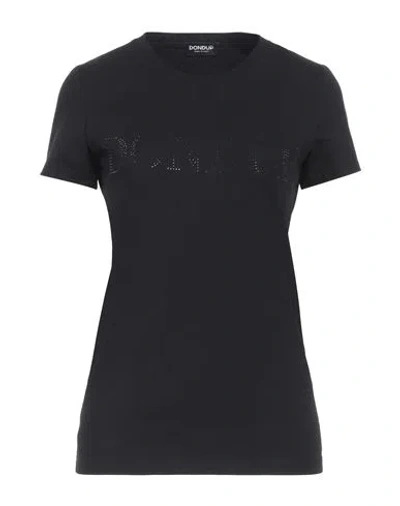 Dondup Woman T-shirt Black Size M Cotton, Elastane