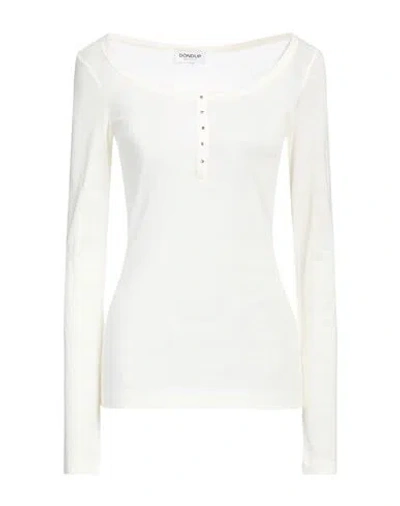 Dondup Woman T-shirt Cream Size M Wool, Polyamide In White