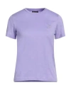 Dondup Woman T-shirt Lilac Size Xs Cotton In Purple