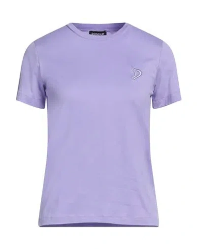 Dondup Woman T-shirt Lilac Size Xs Cotton In Purple