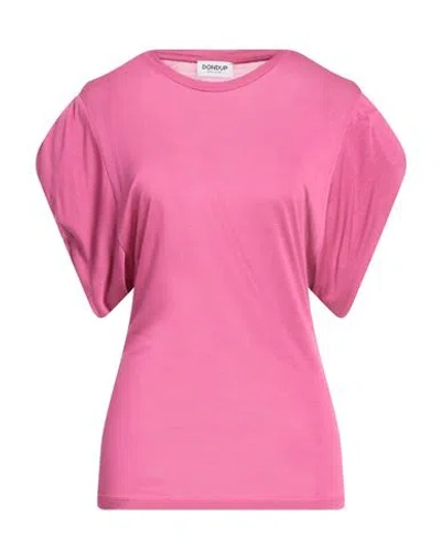 Dondup Woman T-shirt Tomato Red Size L Cotton In Magenta