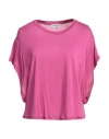 Dondup Woman T-shirt Magenta Size Xs Viscose, Modal, Silk In Magenta
