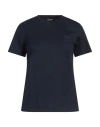 Dondup Woman T-shirt Midnight Blue Size L Cotton