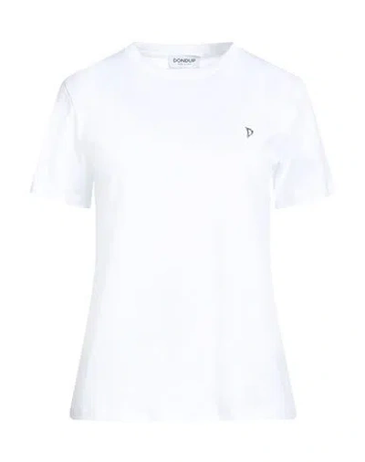 Dondup Woman T-shirt White Size L Cotton In Animal Print