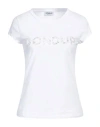 Dondup Woman T-shirt White Size L Cotton, Elastane