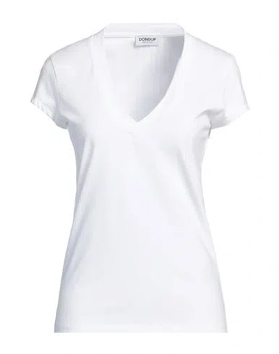 Dondup Woman T-shirt White Size L Cotton, Elastane