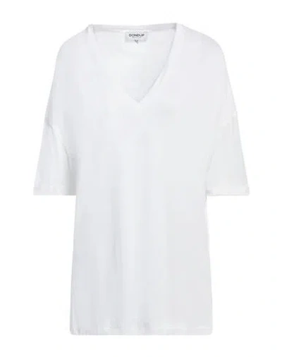 Dondup Woman T-shirt White Size S Viscose, Modal, Silk