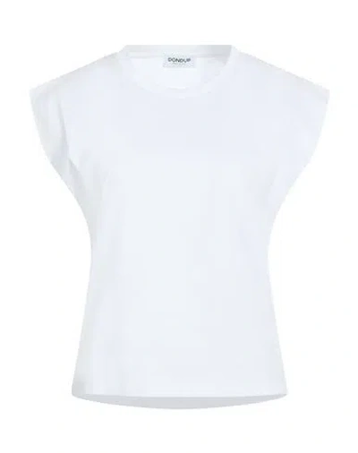 Dondup Woman T-shirt White Size S Cotton In Gray
