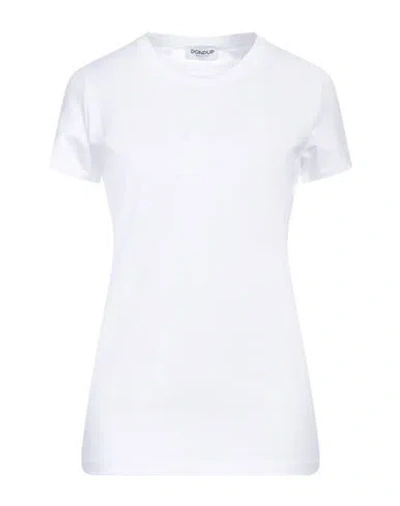 Dondup Woman T-shirt White Size L Cotton, Elastane