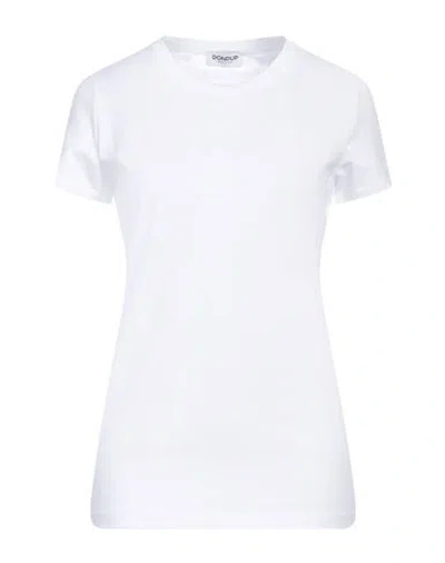 Dondup Woman T-shirt White Size M Cotton, Elastane