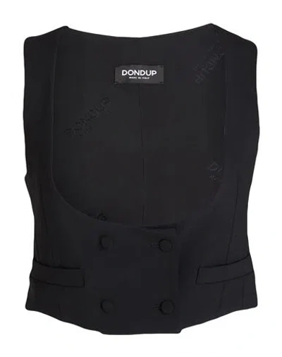 Dondup Woman Tailored Vest Black Size 6 Polyester, Virgin Wool, Elastane