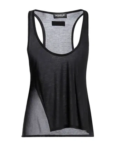 Dondup Woman Tank Top Black Size S Viscose, Modal, Silk