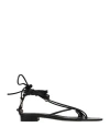 Dondup Woman Thong Sandal Black Size 8 Leather In Black