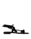 Dondup Toe Strap Sandals In Black