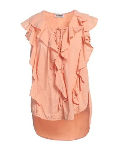 Dondup Woman Top Apricot Size L Cotton In Orange