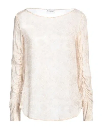 Dondup Woman Top Beige Size 8 Viscose