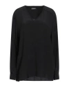 Dondup Woman Top Black Size 12 Acetate, Silk