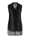 Dondup Woman Top Black Size 6 Cotton, Viscose In Black