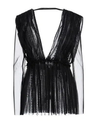 Dondup Woman Top Black Size 6 Polyester, Polyamide