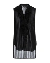 Dondup Woman Top Black Size 6 Cotton, Viscose In Black