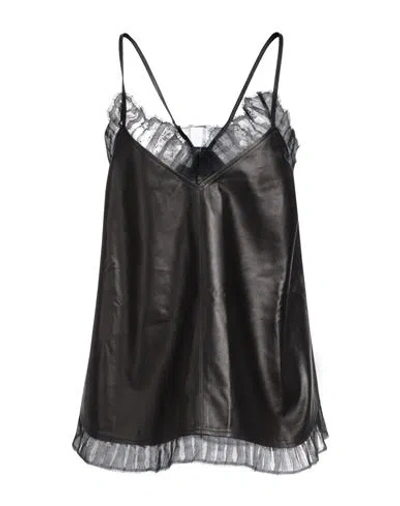 Dondup Woman Top Black Size 8 Lambskin