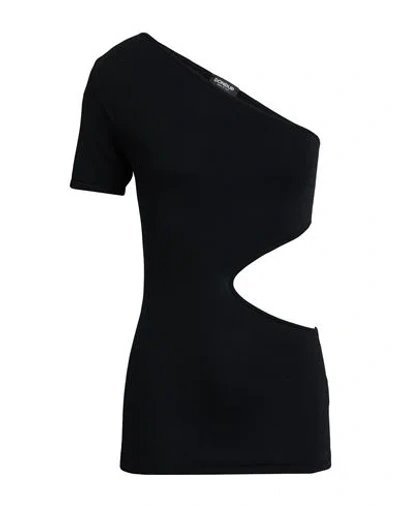 Dondup Woman Top Black Size 8 Viscose, Polyamide