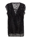 Dondup Woman Top Black Size L Viscose, Polyamide, Polyester In Black