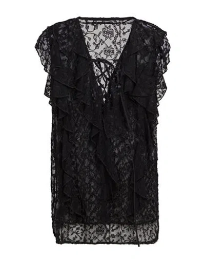 Dondup Woman Top Black Size L Viscose, Polyamide, Polyester