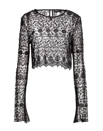 Dondup Woman Top Black Size L Viscose, Polyester