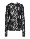 Dondup Woman Top Black Size M Polyamide, Wool, Cashmere In Black