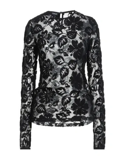Dondup Woman Top Black Size M Polyamide, Wool, Cashmere