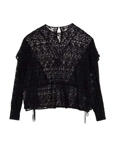 Dondup Woman Top Black Size M Viscose, Polyamide, Polyester