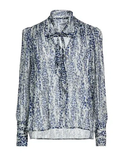 Dondup Woman Top Blue Size 2 Viscose In Multi
