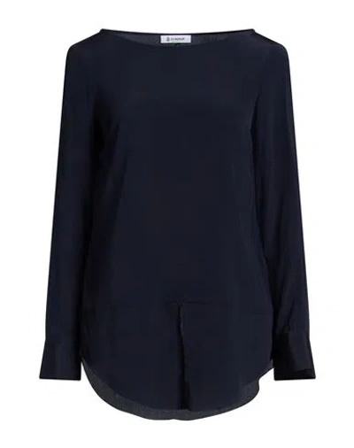 Dondup Woman Top Blue Size 6 Viscose, Silk