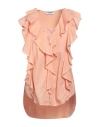 Dondup Woman Top Blush Size M Cotton, Viscose In Pink