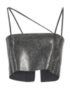 Dondup Woman Top Charcoal Size 8 Cupro, Elastane In Grey