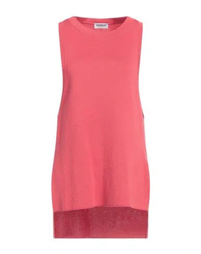 Dondup Woman Top Coral Size 6 Cotton, Viscose, Polyester In Red