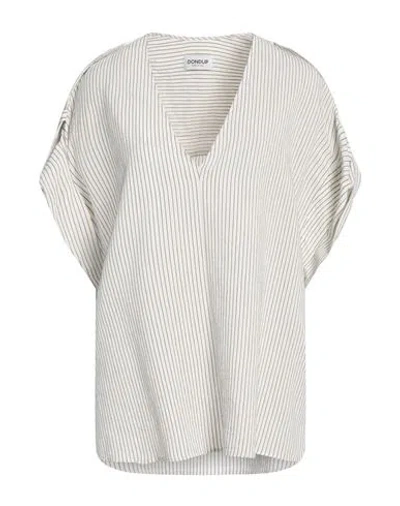 Dondup Woman Top Green Size 6 Viscose, Polyamide, Cotton In White