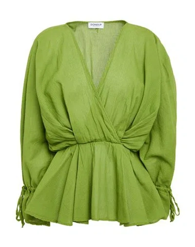 Dondup Woman Top Green Size 8 Cotton