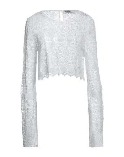 Dondup Woman Top Ivory Size M Cotton, Polyester