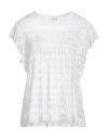 Dondup Woman Top Ivory Size M Polyamide, Cotton, Polyester In White