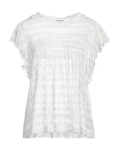 Dondup Woman Top Ivory Size M Polyamide, Cotton, Polyester In White