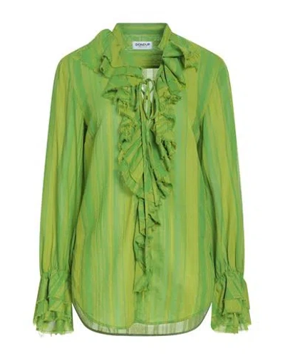 Dondup Woman Top Light Green Size 8 Cotton, Viscose