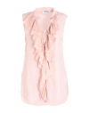 Dondup Woman Top Light Pink Size 4 Cotton, Viscose